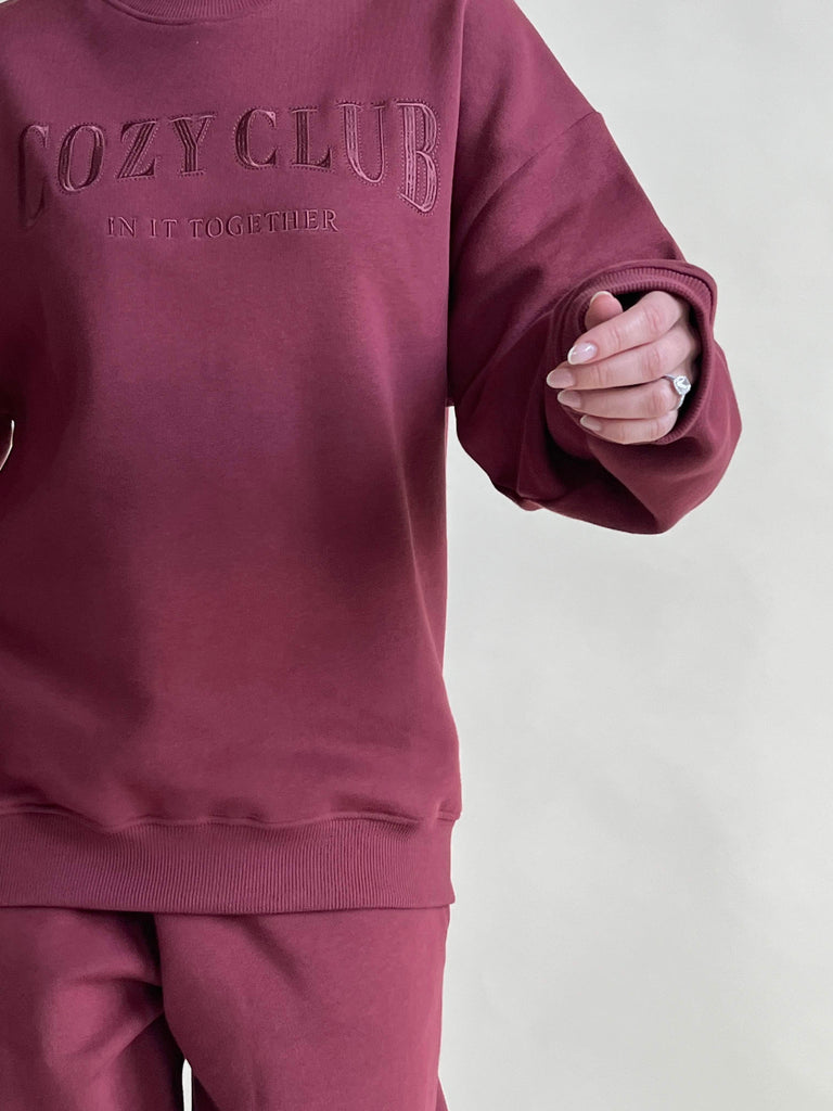 COZY CLUB sweatshirt - bordeaux