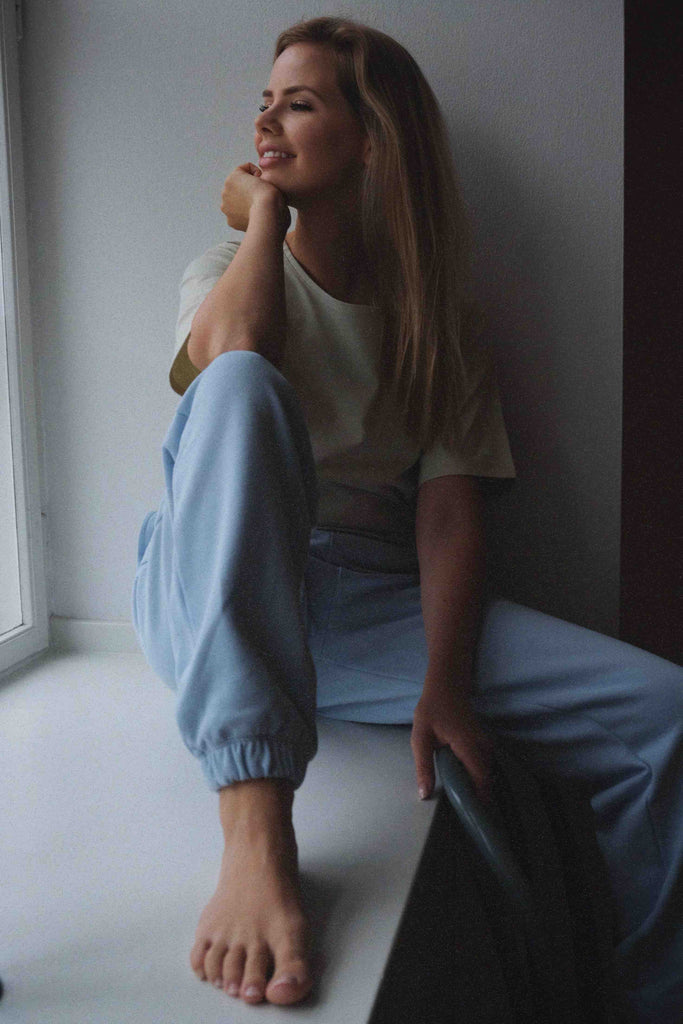 COZY CLUB pants - Sky Blue