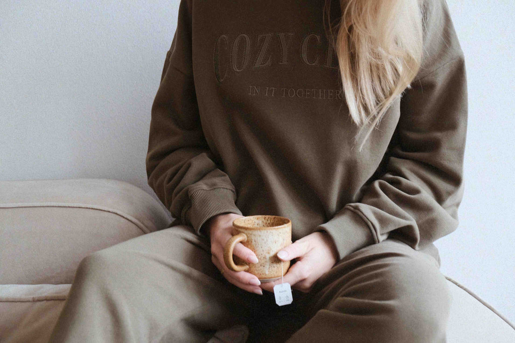 COZY CLUB sweatshirt - Khaki Green